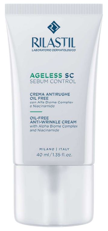 Rilastil - Ageless SC Sebum Control Crema Viso Antirughe Sebonormalizzante Confezione 40 Ml