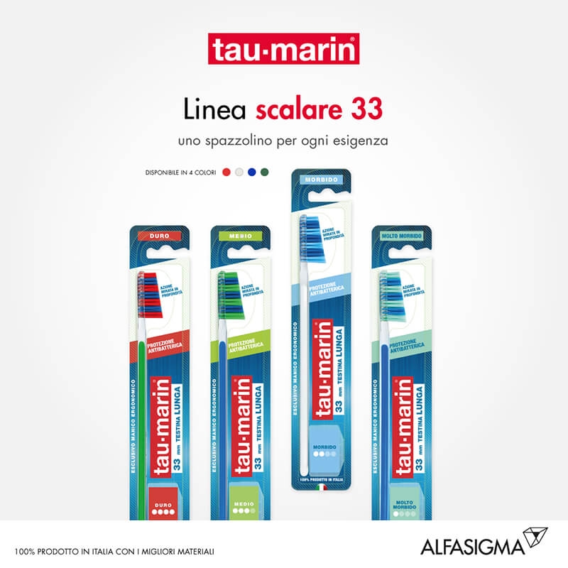 Tau-Marin Spazzolino Scalare 33 Setole Morbide Testina Grande