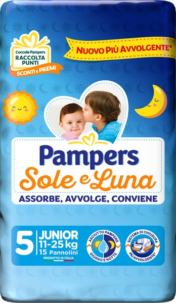 PAMPERS SOLE E LUNA JUNIOR 15 pezzi Taglia 5