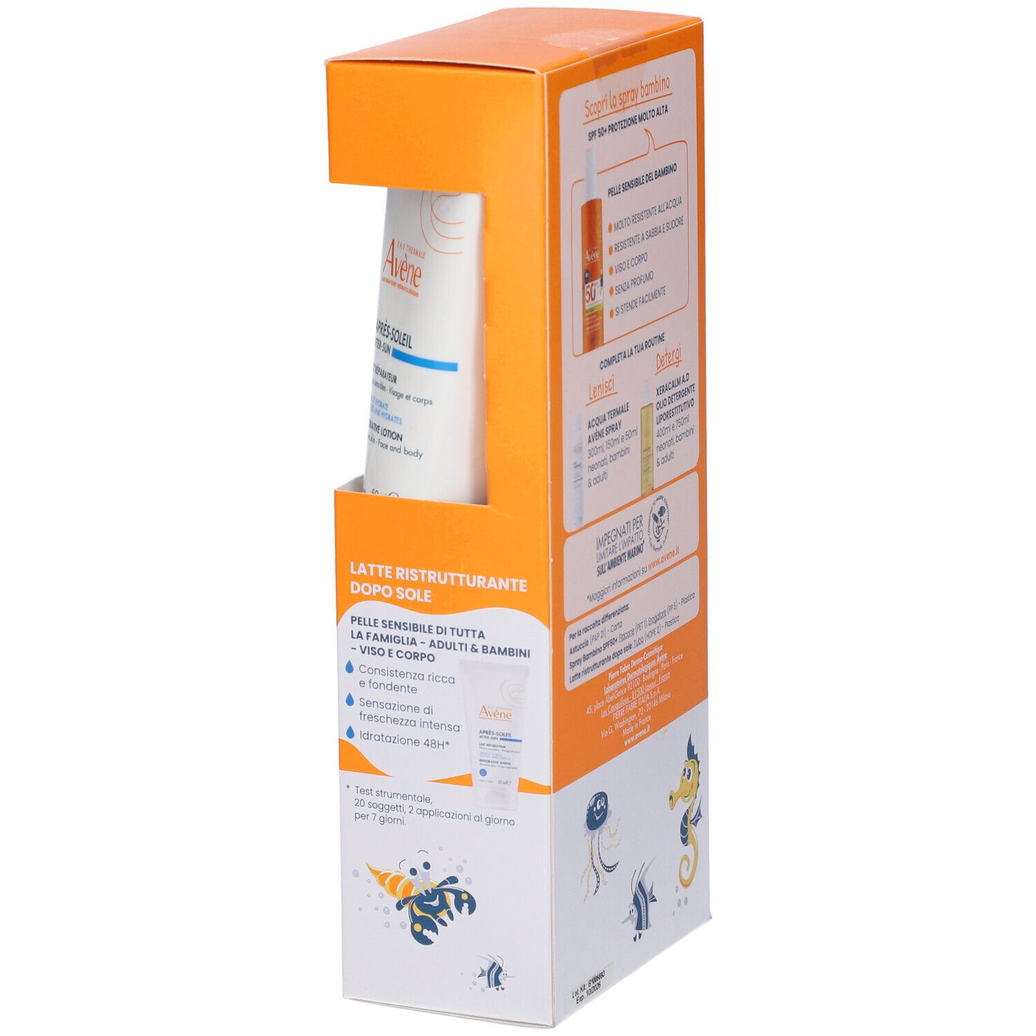 Eau Thermale Avene Solare Spray Bambino SPF50+ + Ristrutturante Doposole