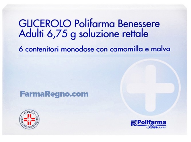 Glicerolo Polifarma Benessere Adulti 6,75g Soluzione Rettale 6 Monodose con Camomilla e Malva