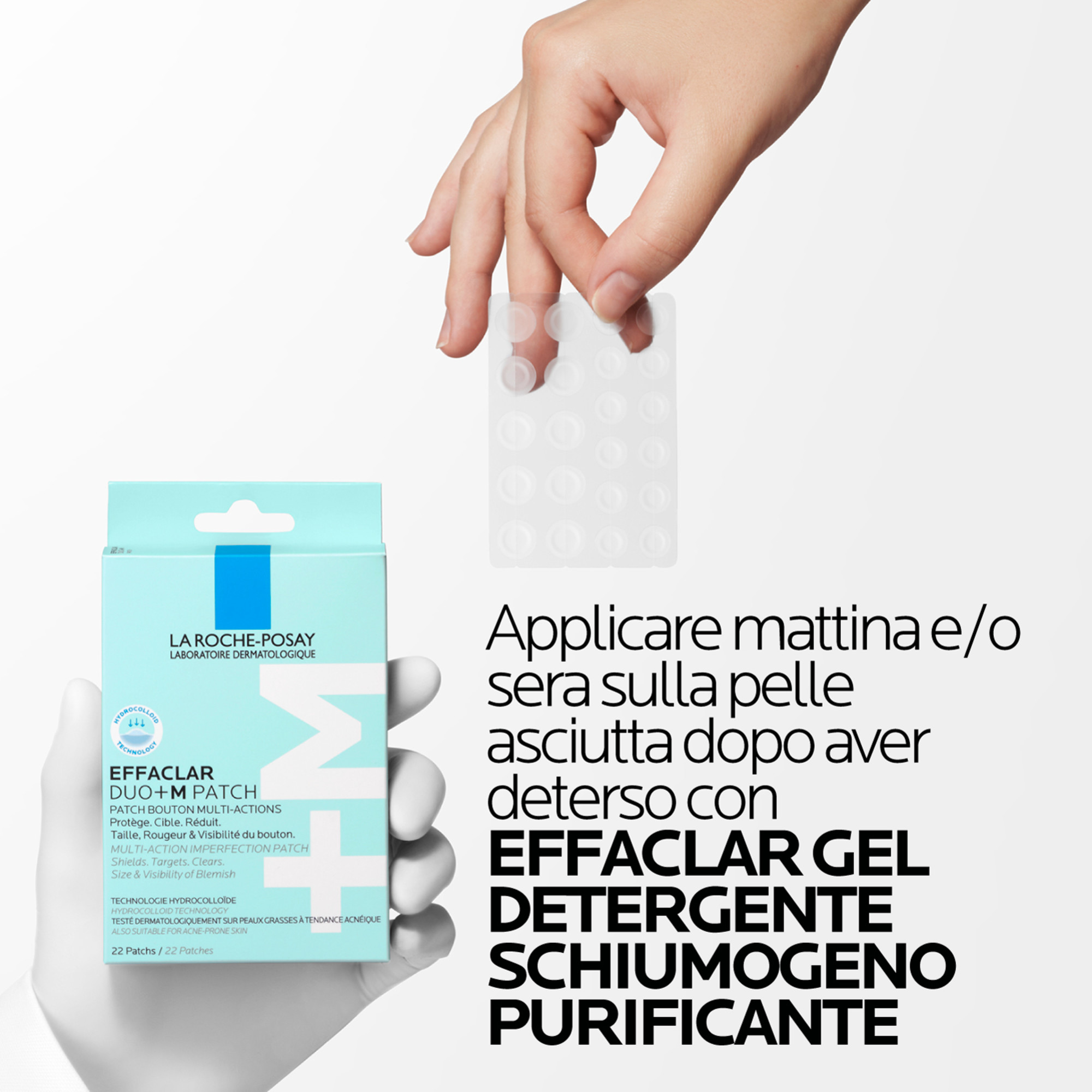 La Roche-Posay Effaclar - Duo+M Patch Monouso Anti-Imperfezioni Pelle Acneica, 22 Patchs
