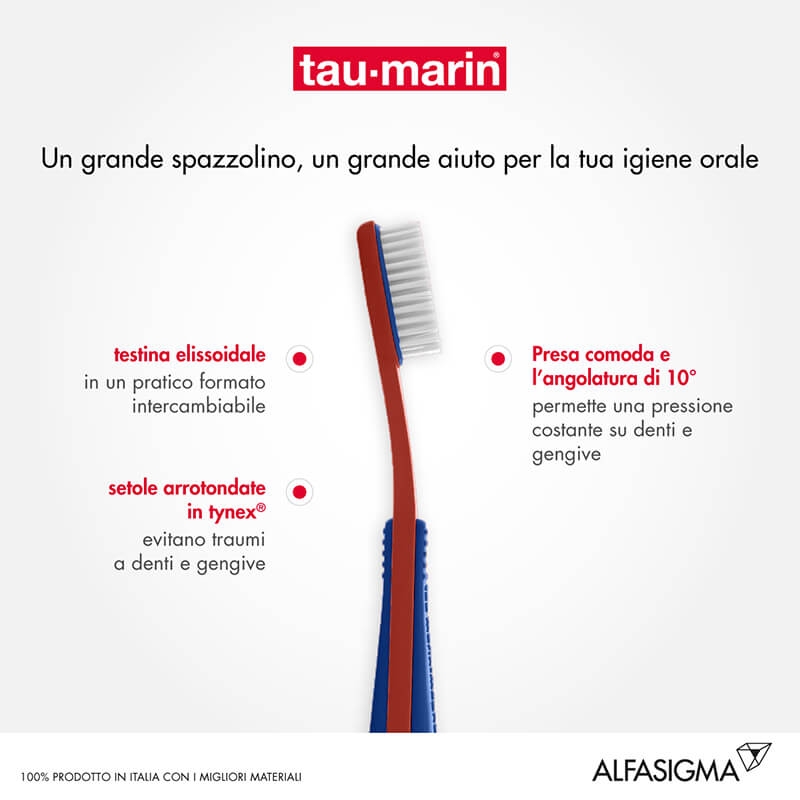 Tau-Marin Spazzolino Magnum Morbido Testina Intercambiabile