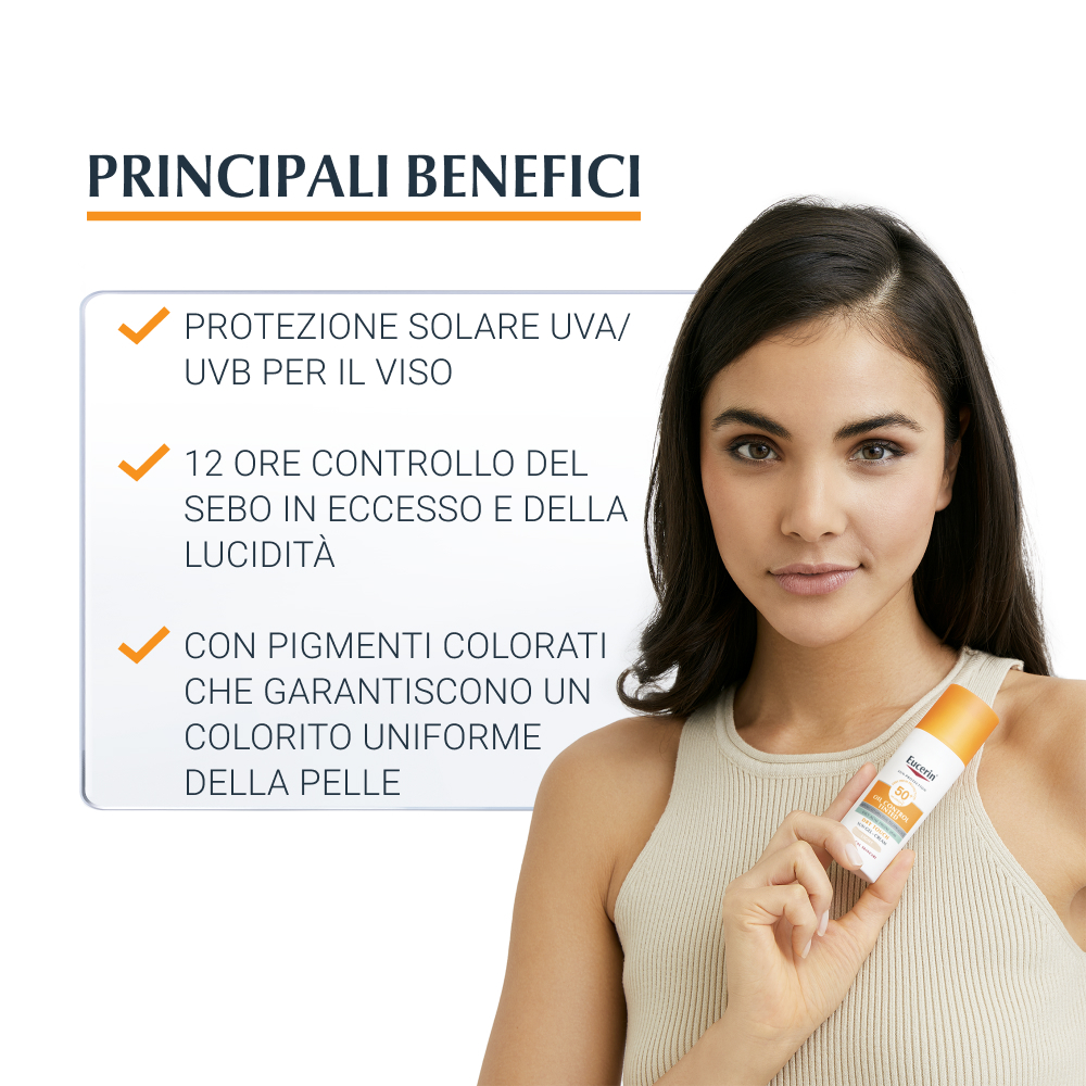 Eucerin Sun Oil Control Protezione Solare Colorata Viso SPF50+ 50mL