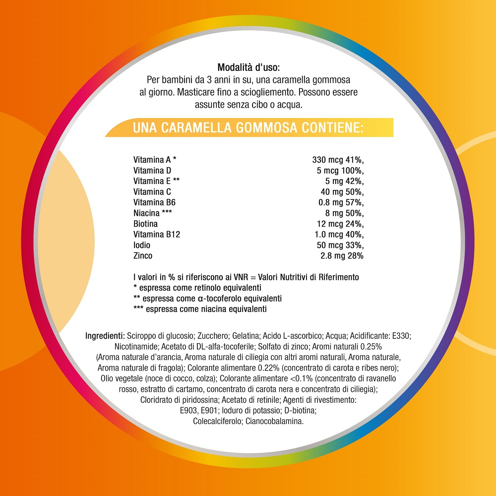 Multicentrum VitaGummy Integratore Vitamine e Minerali Bambini 3+ anni Vitamina D Iodio 30 Caramelle