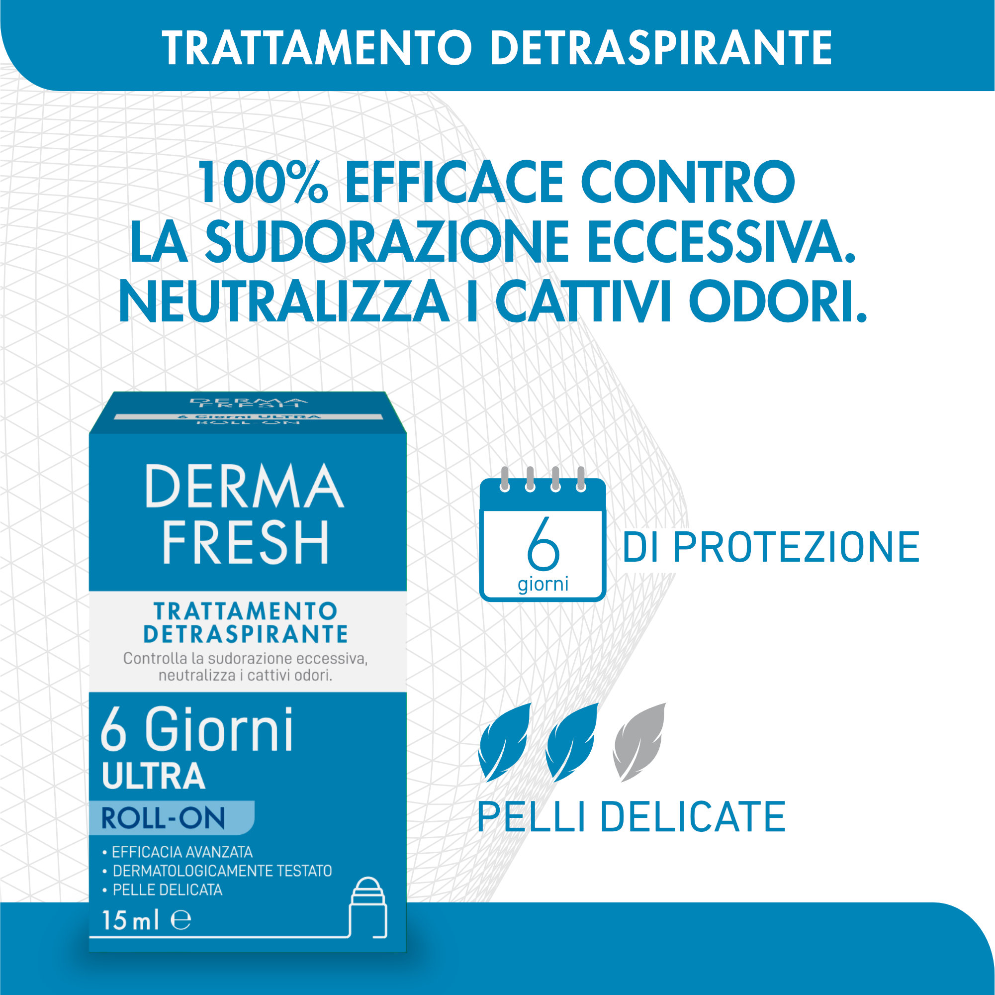 Dermafresh 6 Giorni Ultra - Trattamento Detraspirante Roll-On 50 ml