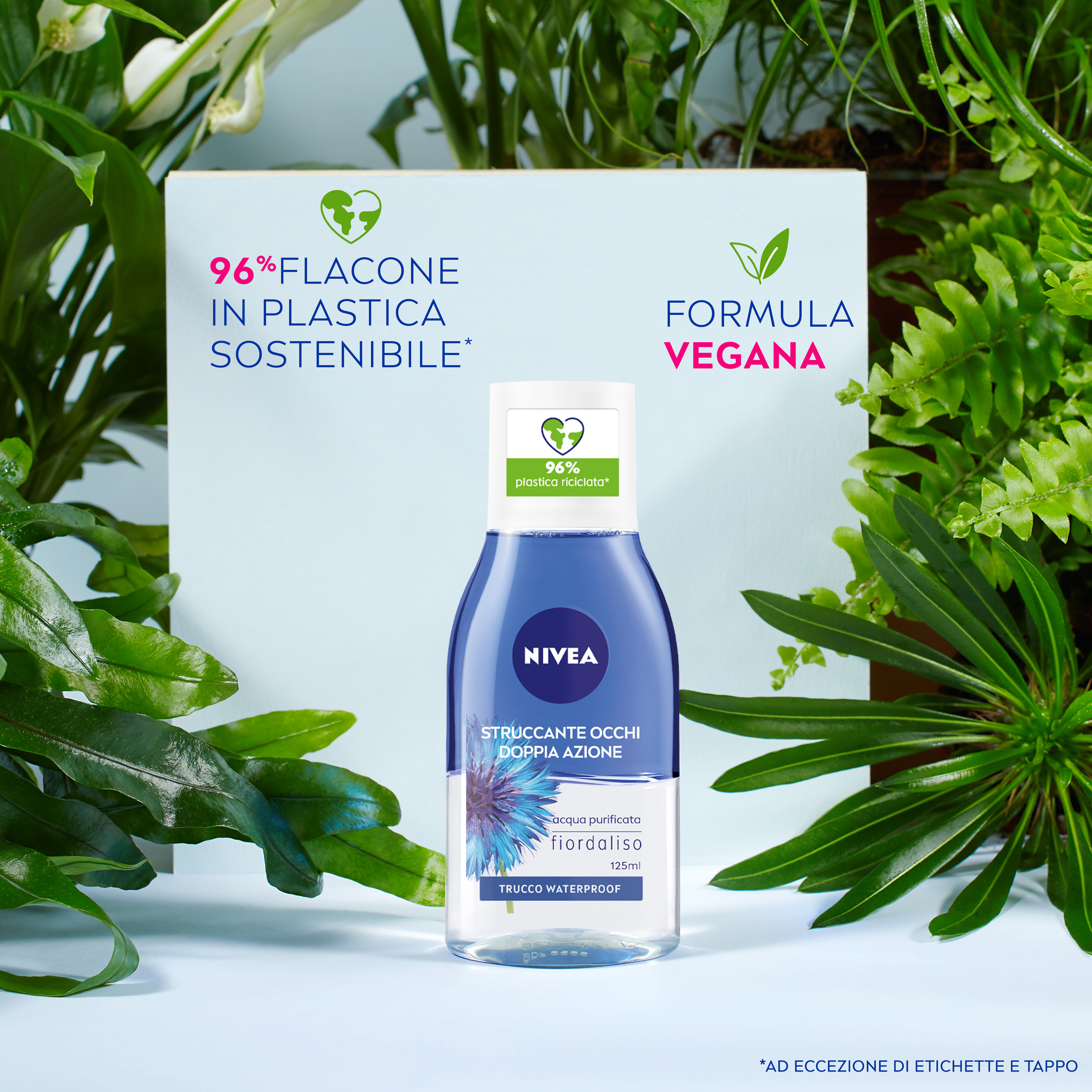 Nivea Struccante Occhi Doppia Azione 125 ml, Olio struccante bifasico per gli occhi
