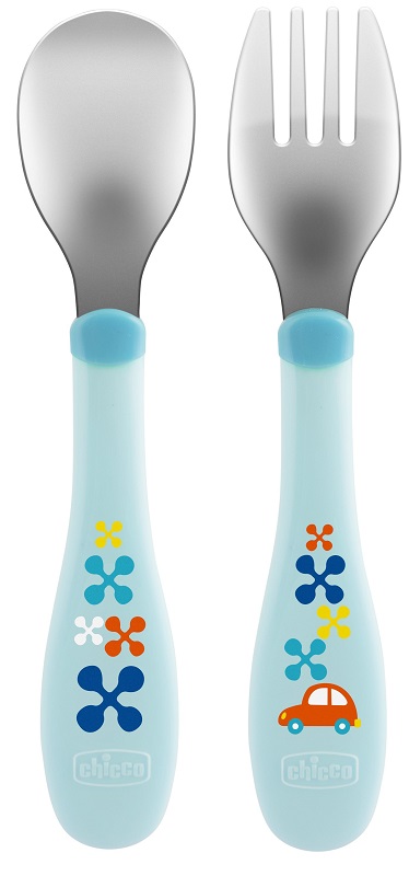 CH POSATE INOX 18M+ AZZURRO/VE