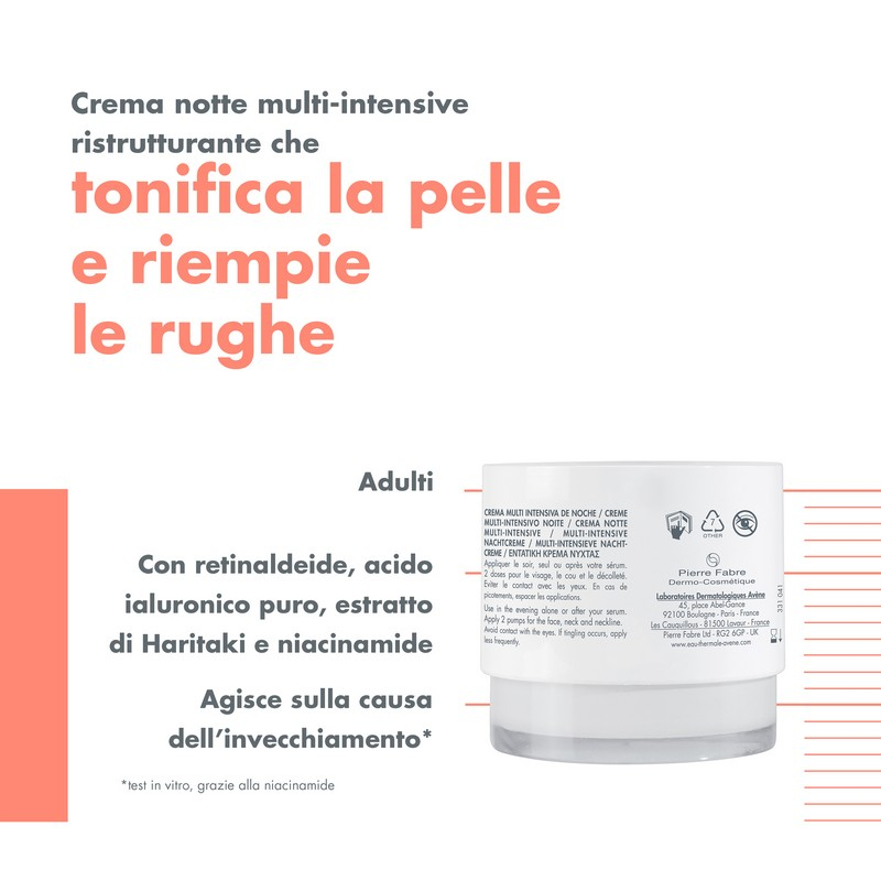 Eau Thermale Avène Hyaluron Activ B3 - Crema notte Multi-Intensive, anti-età - 40ml