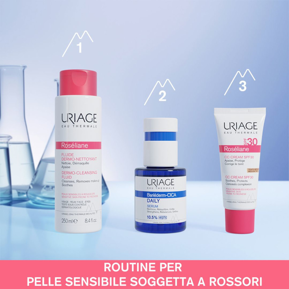 Uriage Roséliane CC Crema SPF 30 Uniformante Viso che copre il rossore, uniforma e fornisce un'azione lenitiva a lunga durata 40 ml