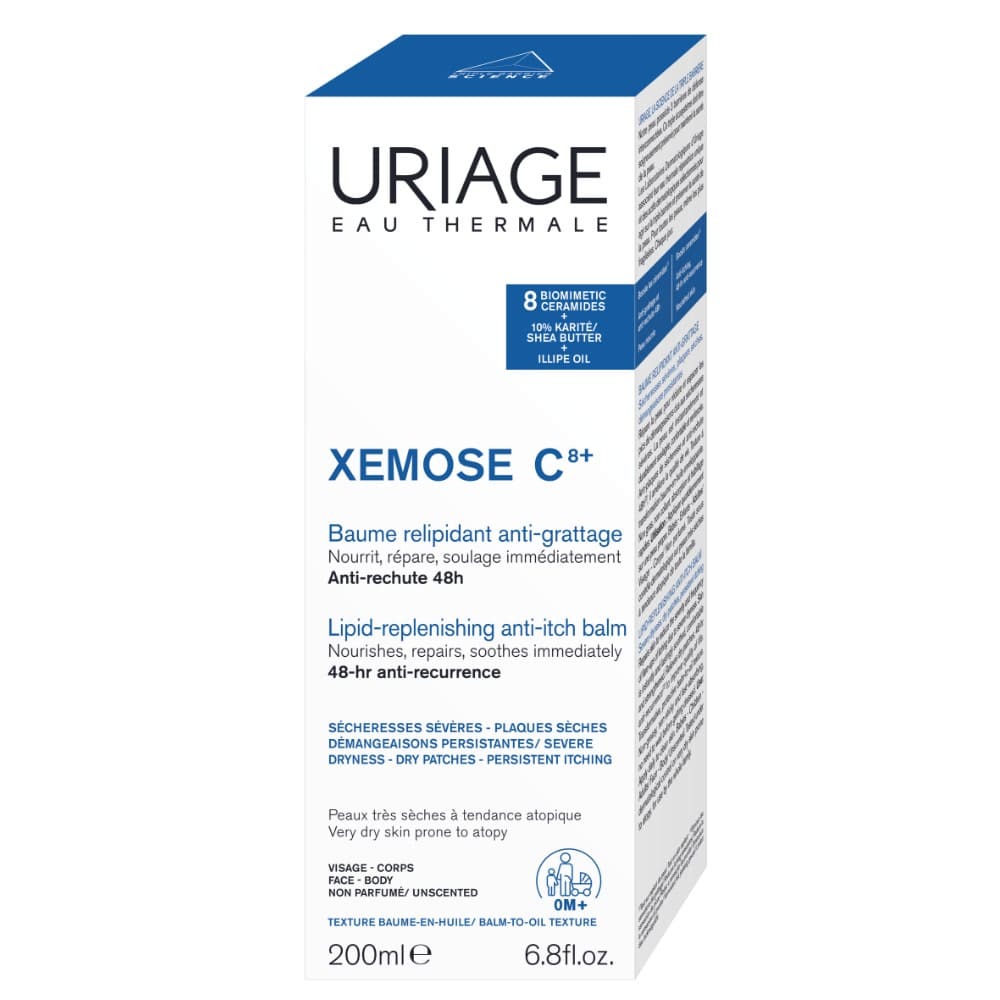 Uriage - Xémose C8+ - Balsamo-Olio Lenitivo Anti-Prurito Viso E Corpo 200 ml