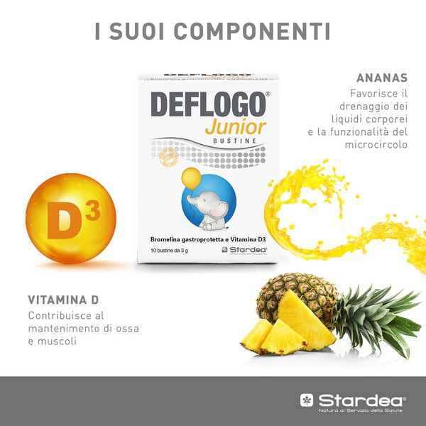 Deflogo Junior Integratore Con Bromelina 10 Bustine