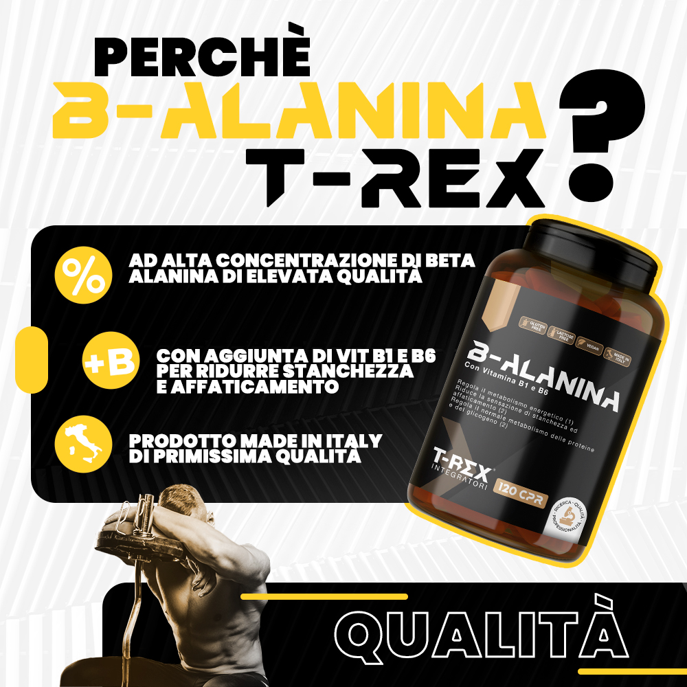 T-Rex Integratori B-Alanina 120 Compresse - Integratore Di Beta Alanina