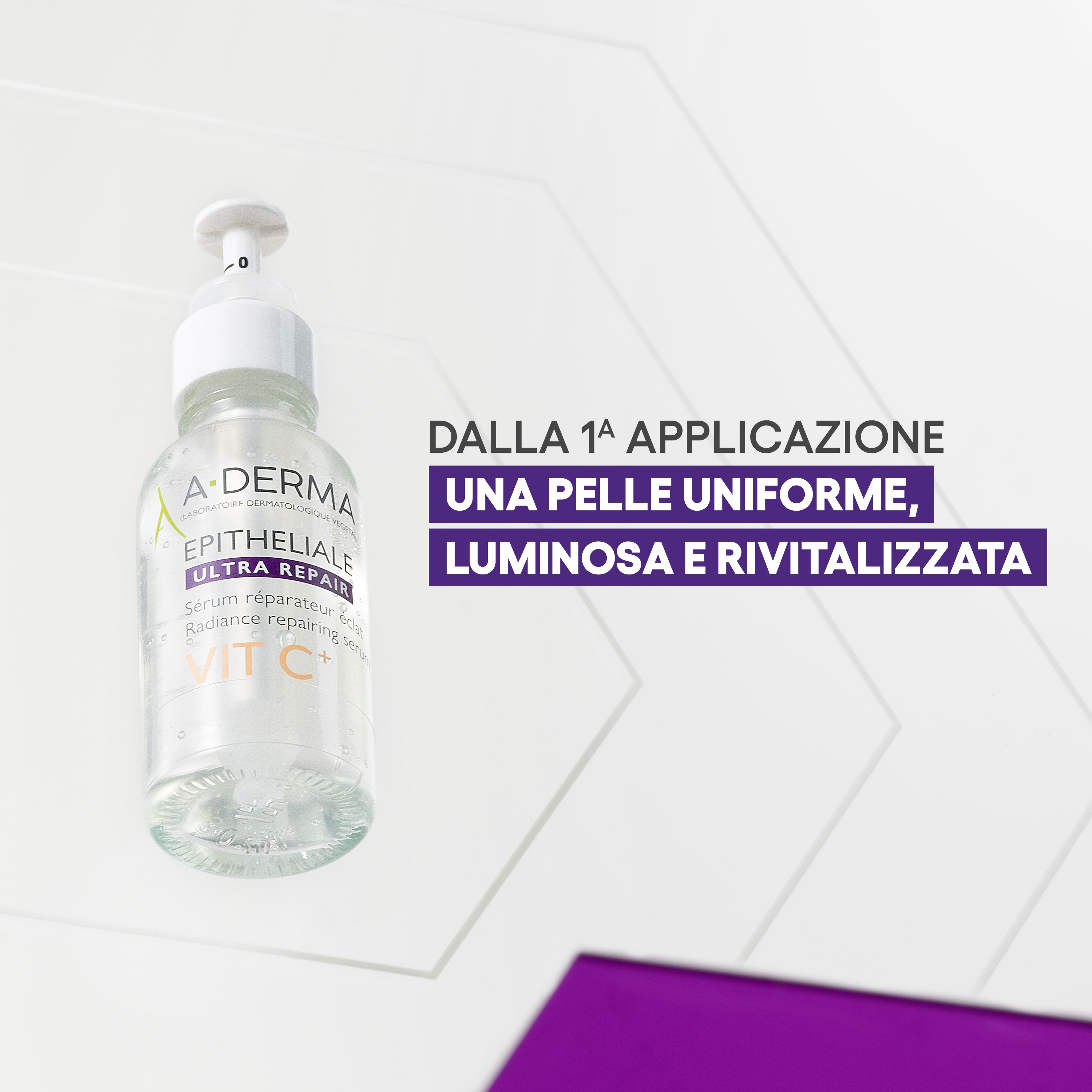 A-Derma Epitheliale Ultra Repair Siero ristrutturante luminosità, Anti-macchie, Vitamina C, 30ml 