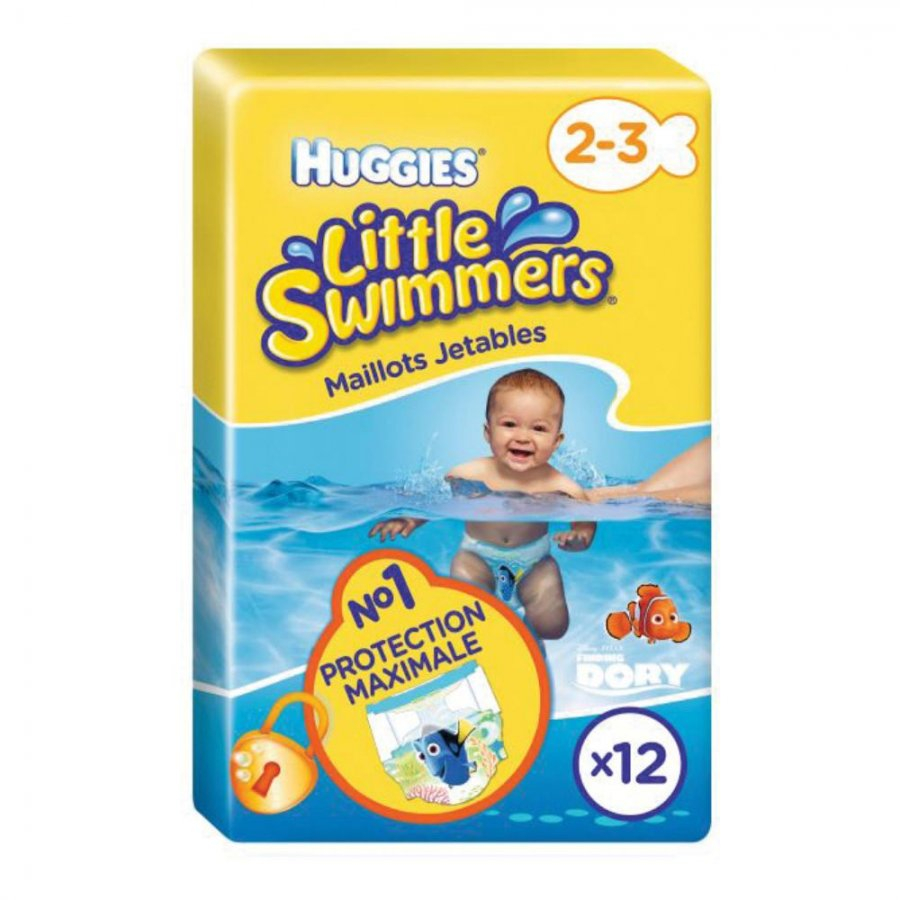 Huggies Little Swimmers Pannolino Costumino Bambini Taglia Small 3-8 Kg 12 Pannolini