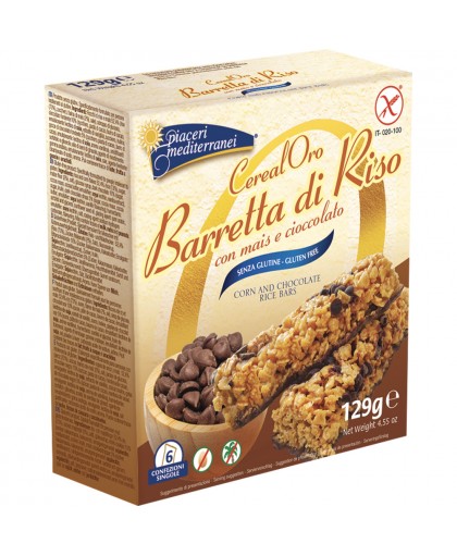 Piaceri Mediterranei CerealOro Barretta di Riso con Mais e Cioccolato Senza Glutine 6x21,5 g