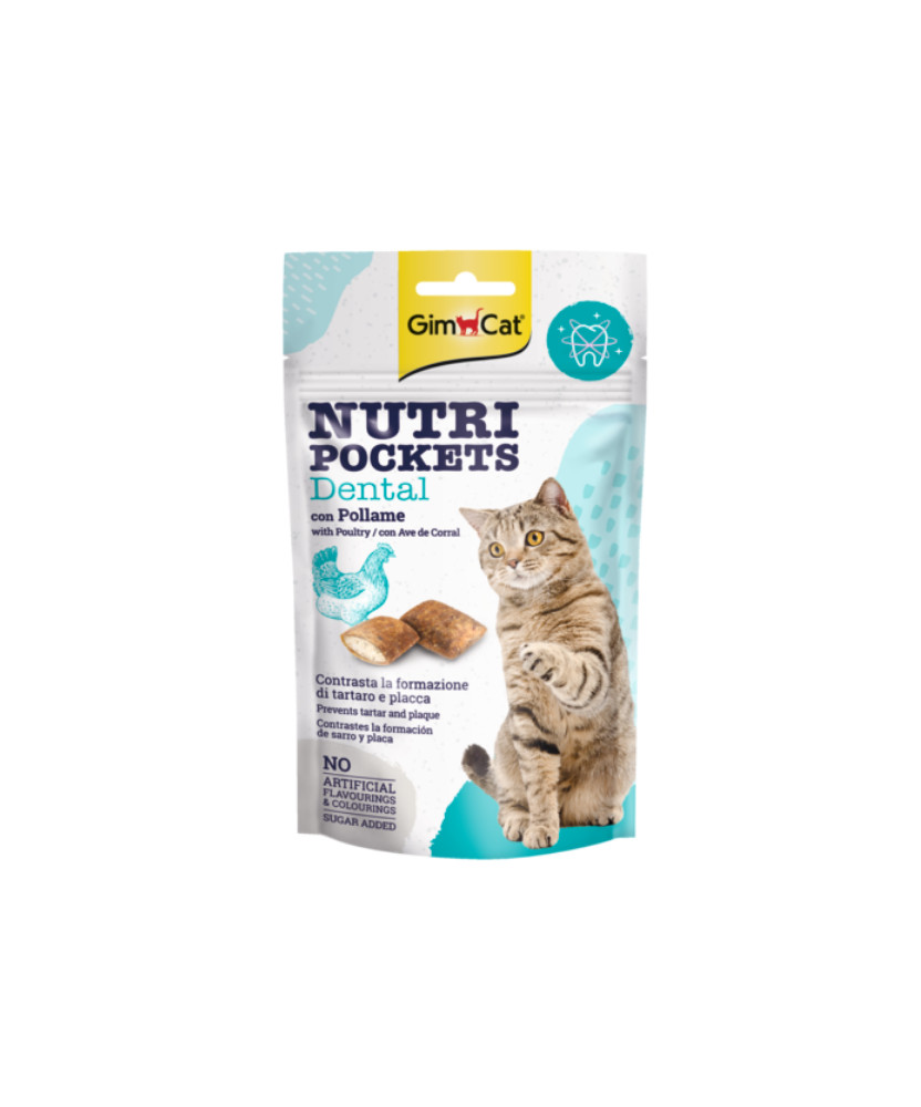 GIMBORN GIMCAT GATTO SNACK NUTRI POCKETS DENTAL POLLO 60GR