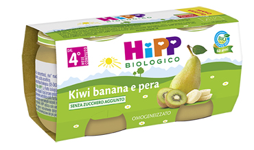 Hipp Biologico Omogeneizzato Kiwi Banana E Pera 2x80g