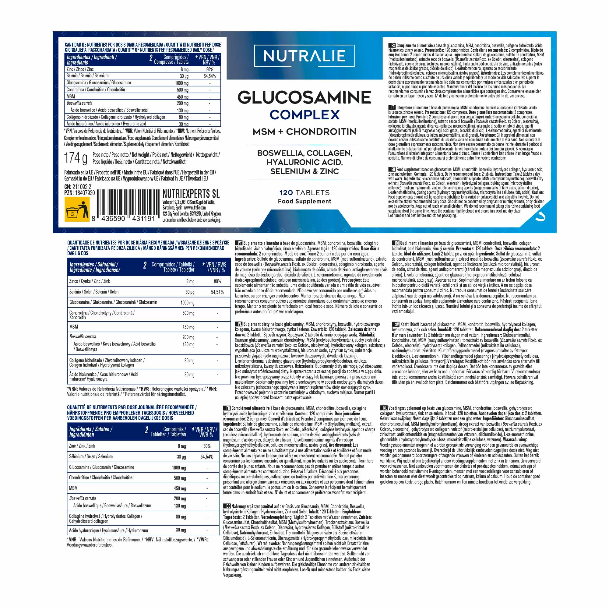 Nutralie Glucosamina Complex 120 Capsule - Integratore Per Le Articolazioni