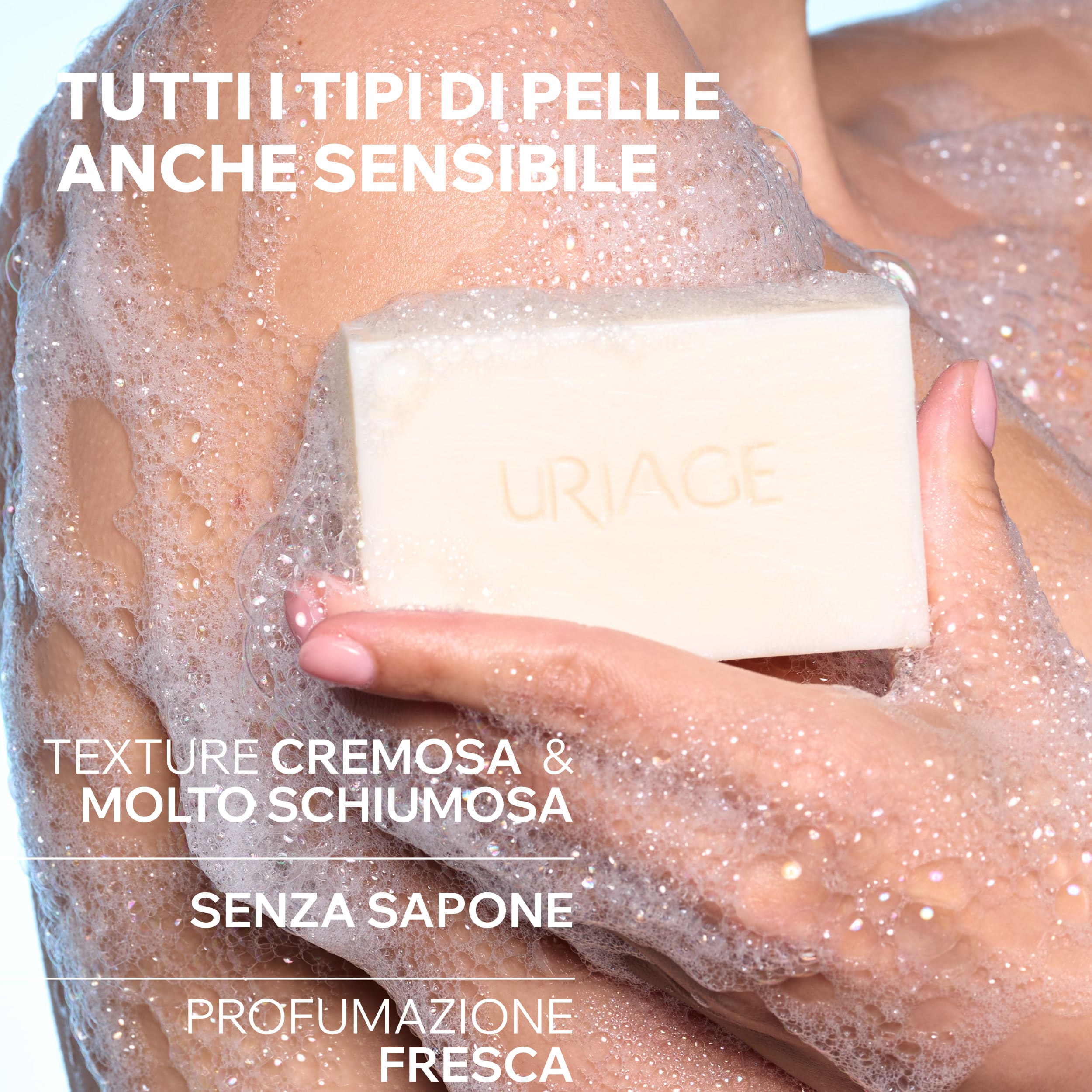 Uriage Derm-Phy - Crema Doccia Lavante Dermatologica - Sapone Solido Viso E Corpo 125 g