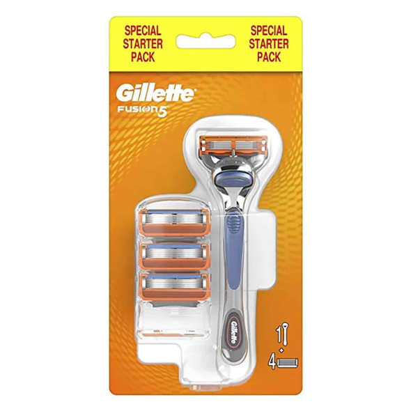 GILLETTE NEW FUSION5 M RASOIO 4UP