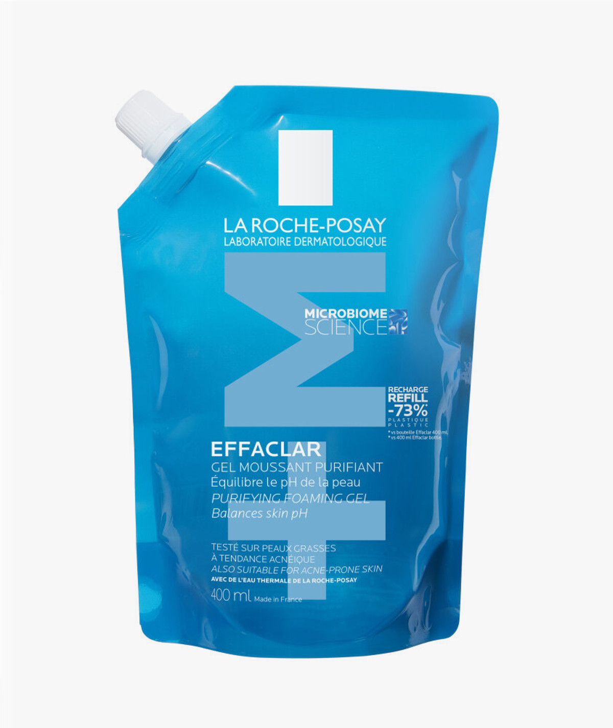 La Roche-Posay Effaclar Cleansing Gel +M Refill per pelle mista, grassa o a tendenza acneica 400 ml