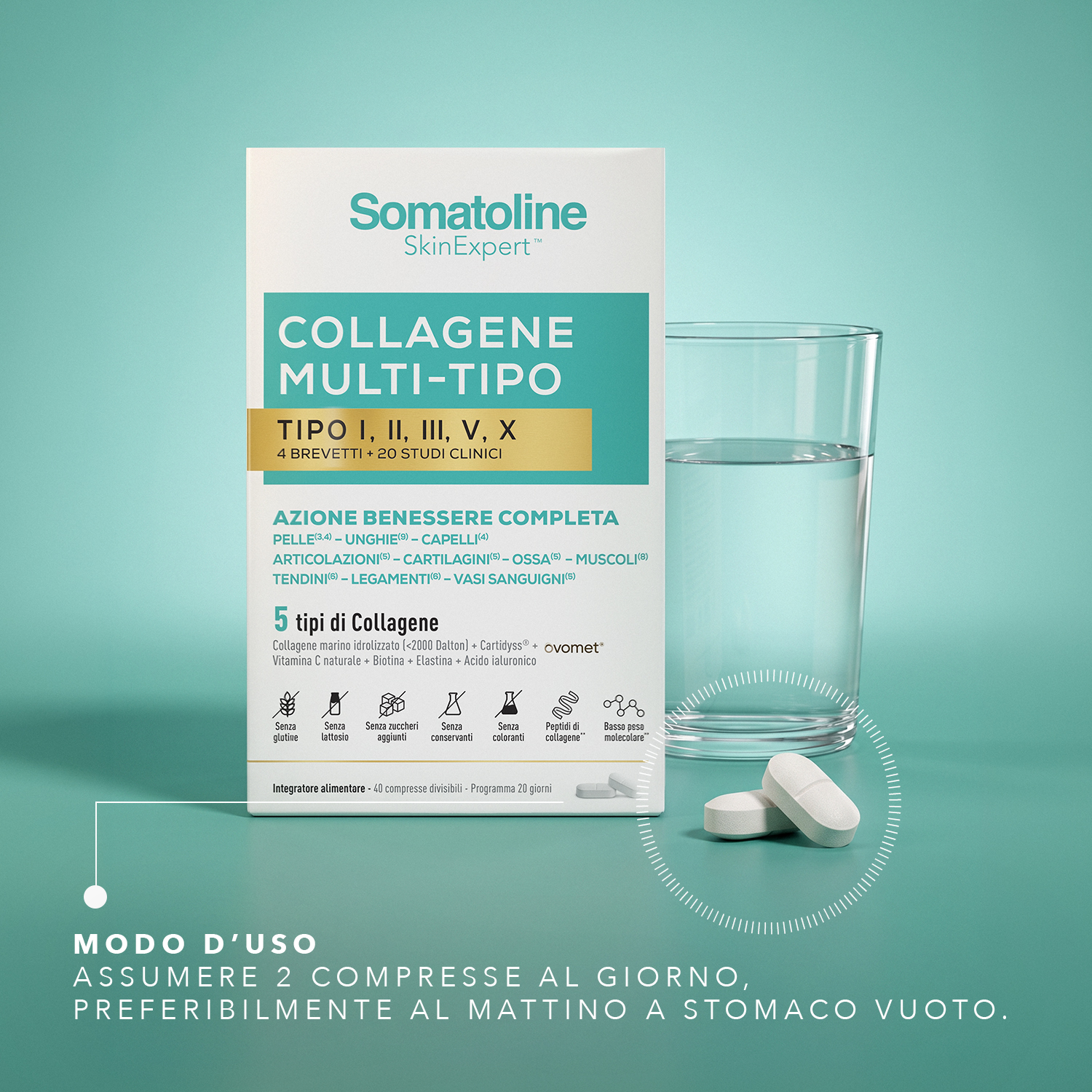 Somatoline SkinExpert Multi-Tipo 40 Compresse - Integratore Di Collagene