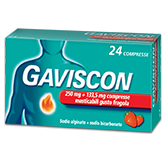 GAVISCON  24 CPR FRAGOLA - 250MG +133,5 MG contro sintomi del reflusso gastroesofageo,  bruciore e acidità di stomaco