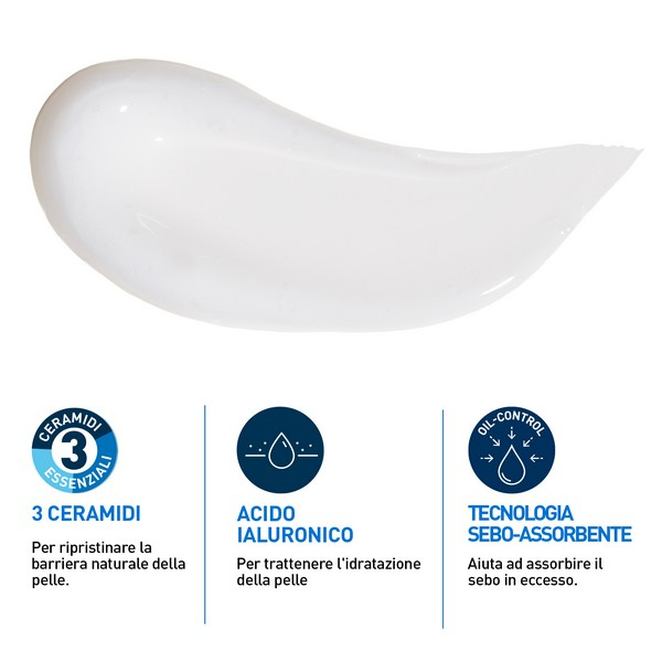 CeraVe Crema Gel Viso Idratante Anti-lucidità, Per Pelli da Miste a Grasse, con Tecnologia Sebo Assorbente, 50ml