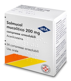 Solmucol Mucolitico 200 mg Acetilcisteina 24 Compresse Orosolubili