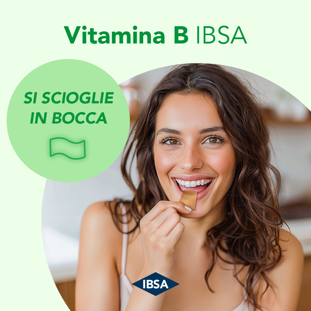 VITAMINA B IBSA - Integratore alimentare a base di vitamina B6, B12 e acido folico contro stanchezza e affaticamento - 30FILM ORALI