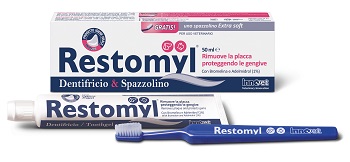 Innovet Restomyl Dentifricio E Spazzolino Extra Soft  Igiene Orale Cani e Gatti