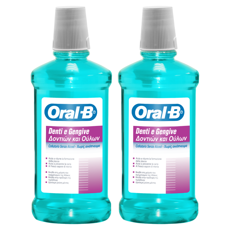 Oral-B Collutorio Denti E Gengive Senza Alcol 2x500 ml
