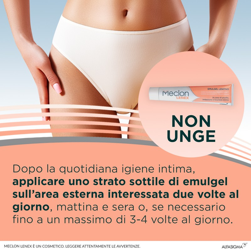 Meclon Lenex, Crema  vaginale esterna, Emulgel a Base di Sostanze di Origine Naturale Come Calendula, Propolsave, Acido Ialuronico e Melatonina, Lenisce, Protegge e Aiuta a Prevenire Nuove Infiammazioni, 50 ml