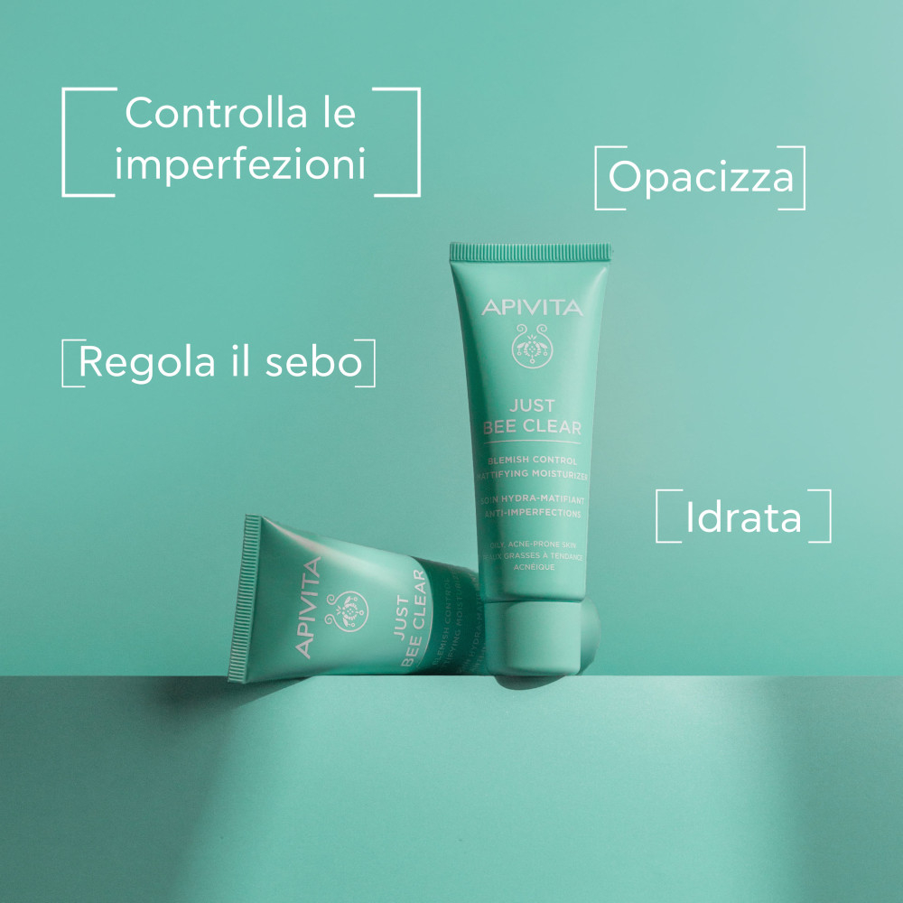 Apivita Just Bee Clear Crema Idratante Opacizzante Anti-Imperfezioni 