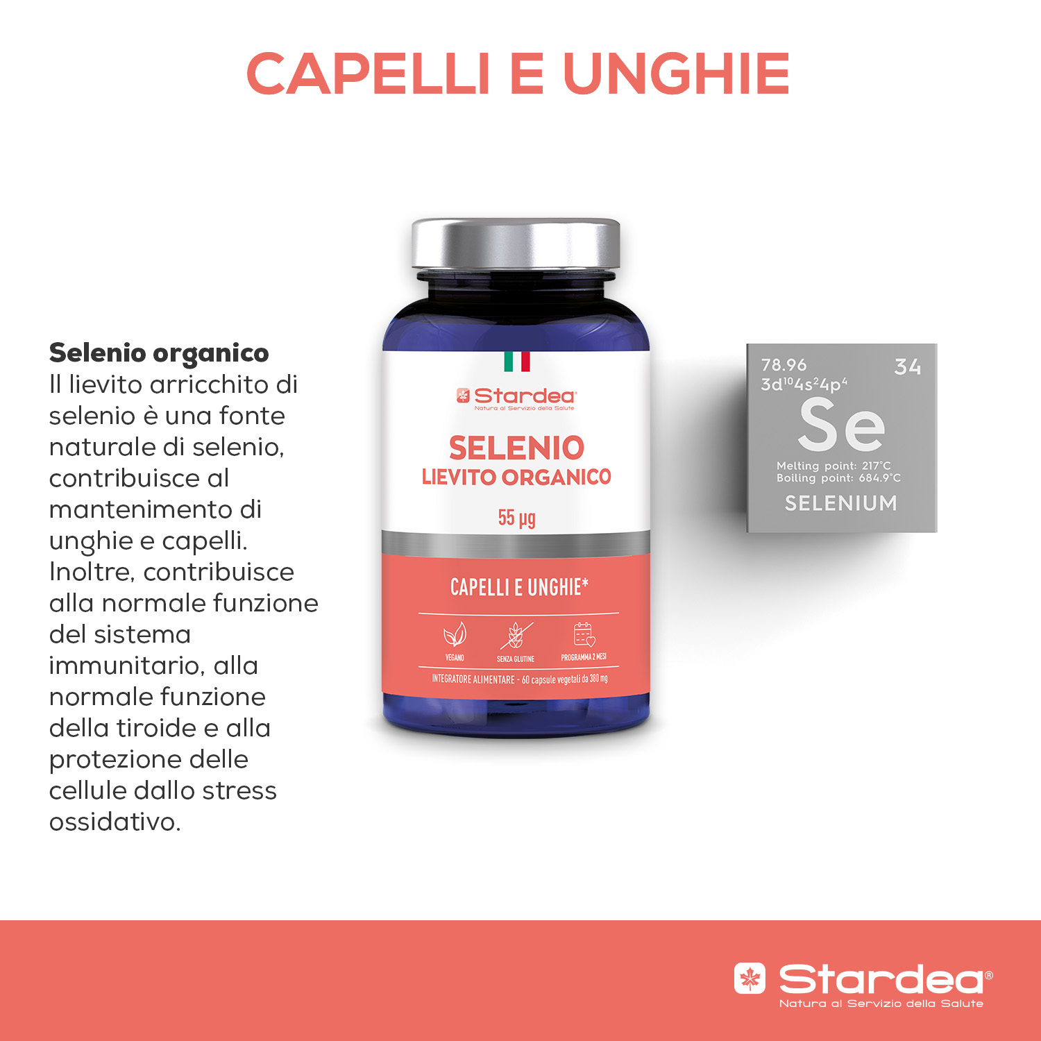 STARDEA SELENIO LIEVITO ORGANICO 55 µg Compresse - INTEGRATORE ALIMENTARE  CAPELLI E UNGHIE