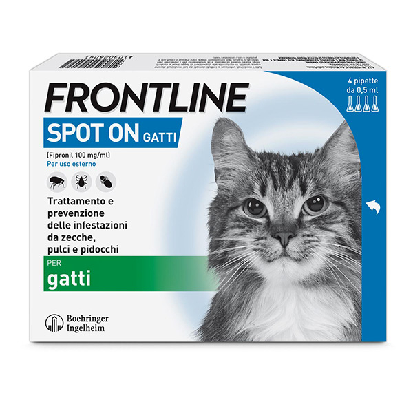 Frontline Spot On Gatti x4 Pipette, Antiparassitario per Gatti e Gattini, Contro  Zecche, Pulci e Pidocchi