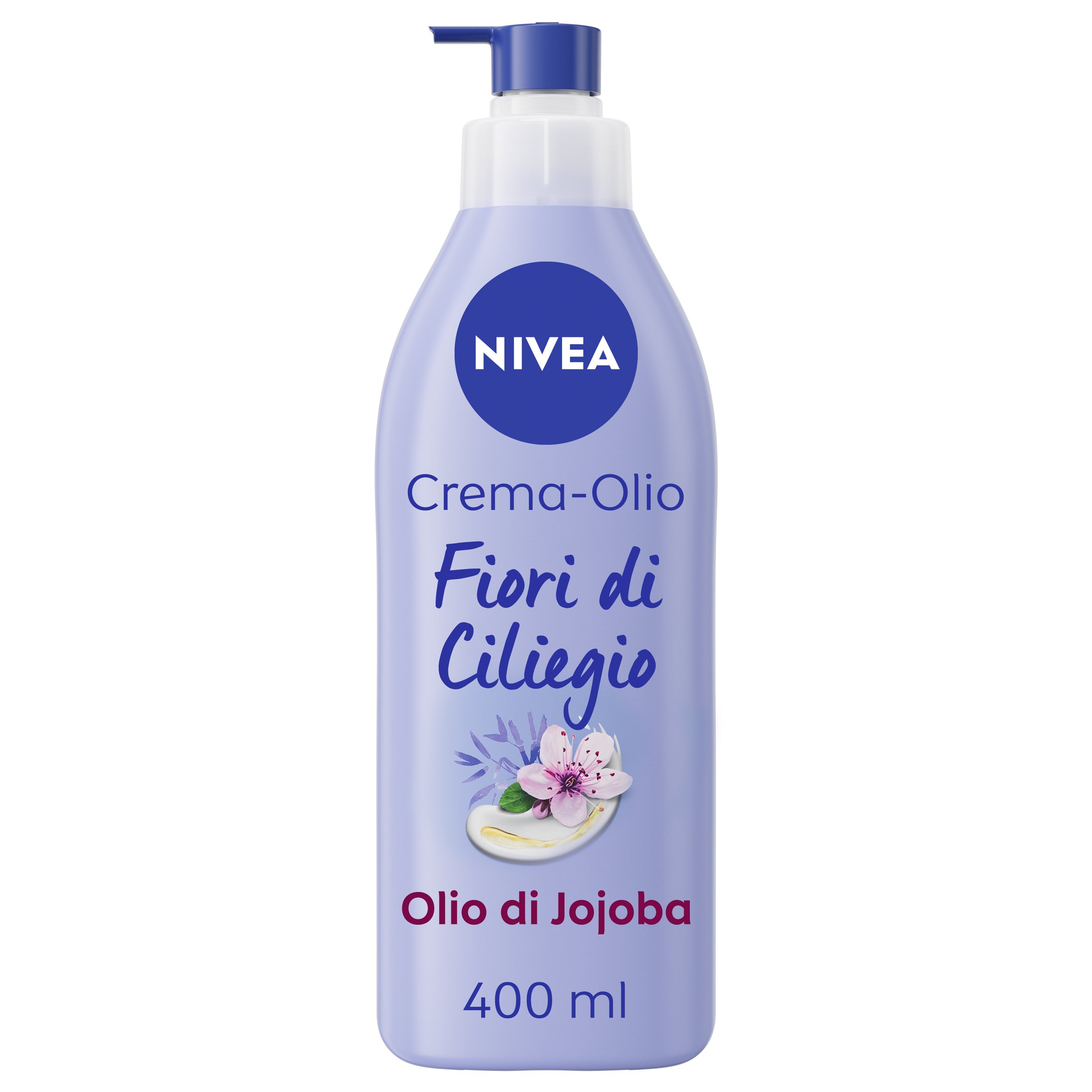 Nivea Crema-Olio Fiori di Ciliegio & Olio di Jojoba 400 ml, Crema corpo idratante 48h e profumata