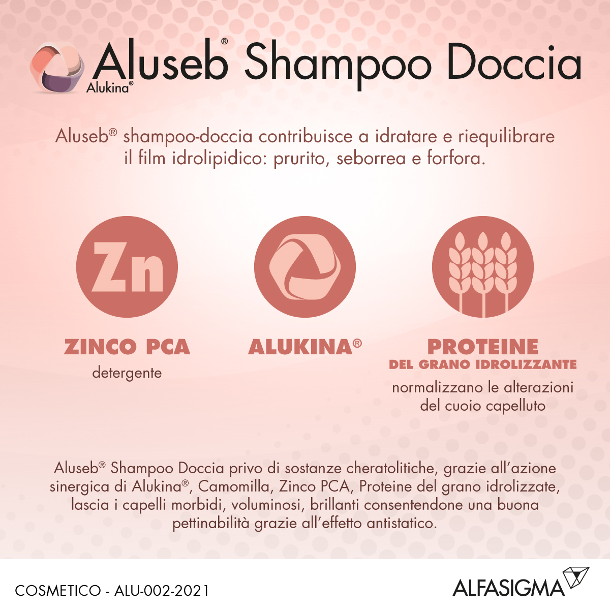 Aluseb Shampoo Doccia Con Alukina Lenitivo Riequilibrante Dermatite Seborroica 125  ml