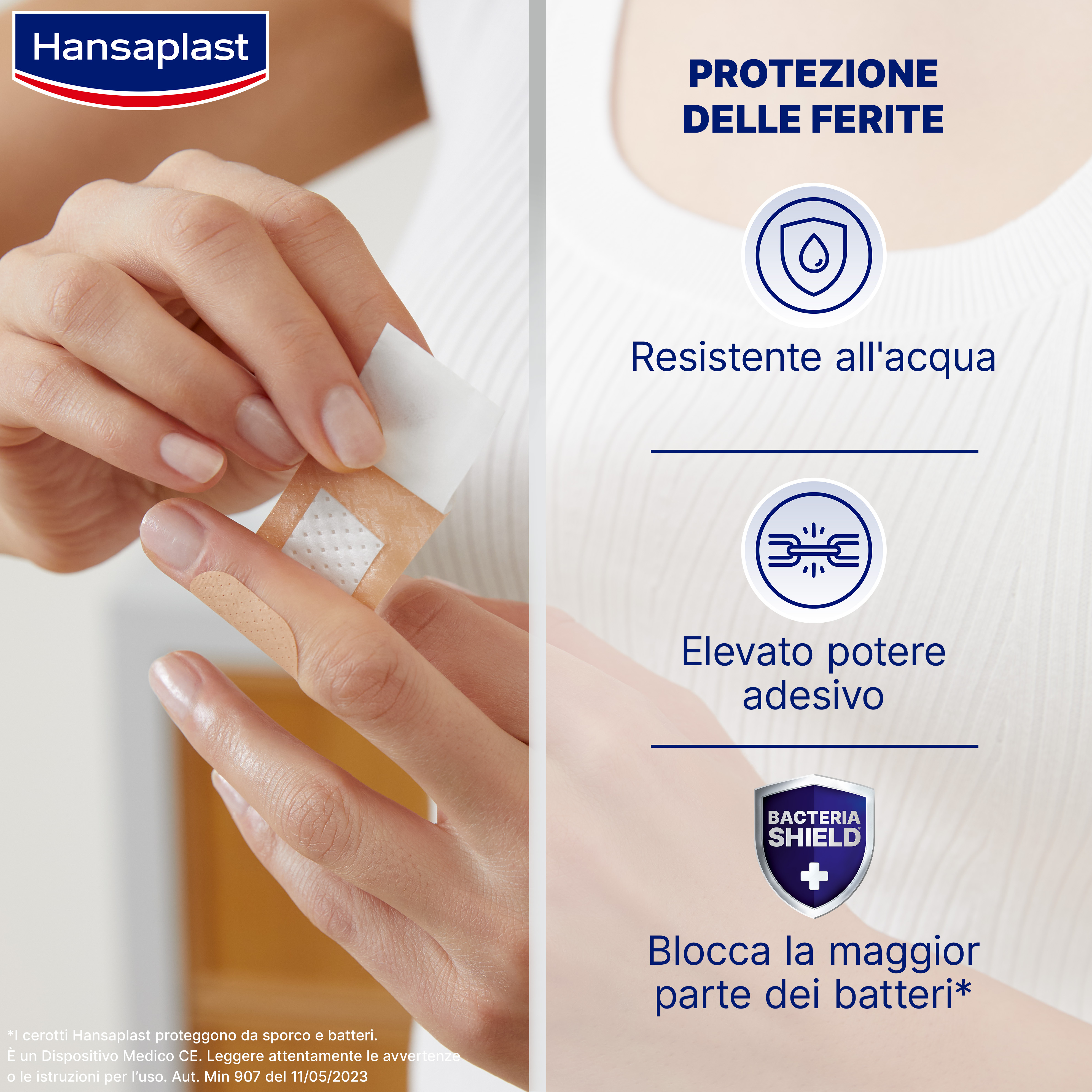 Hansaplast Cerotti Universal, Impermeabili e traspiranti per tutte le ferite, 40 pezzi in 4 formati