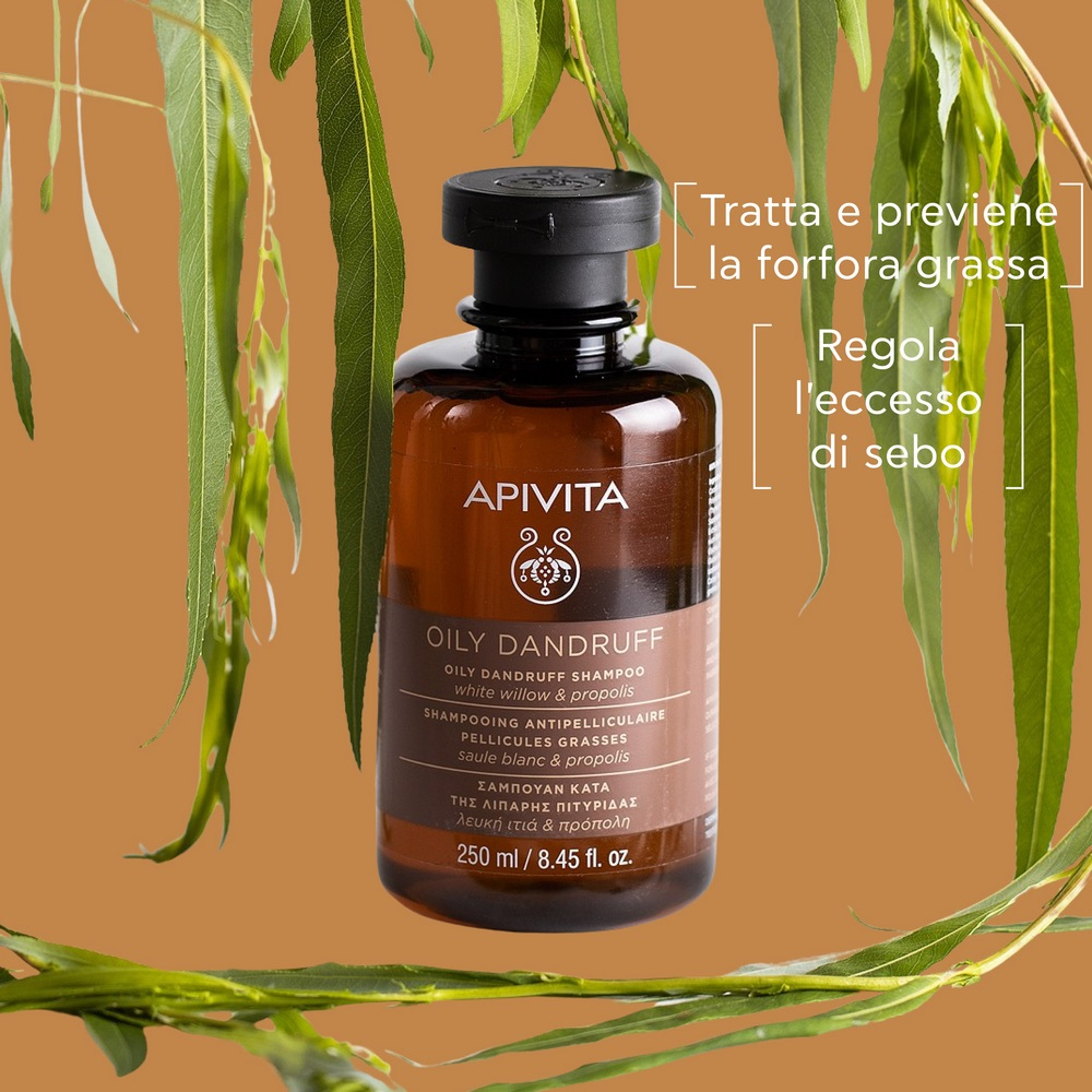 Apivita - Shampoo Forfora Grassa per Capelli 250ml - Trattamento Anti-Forfora