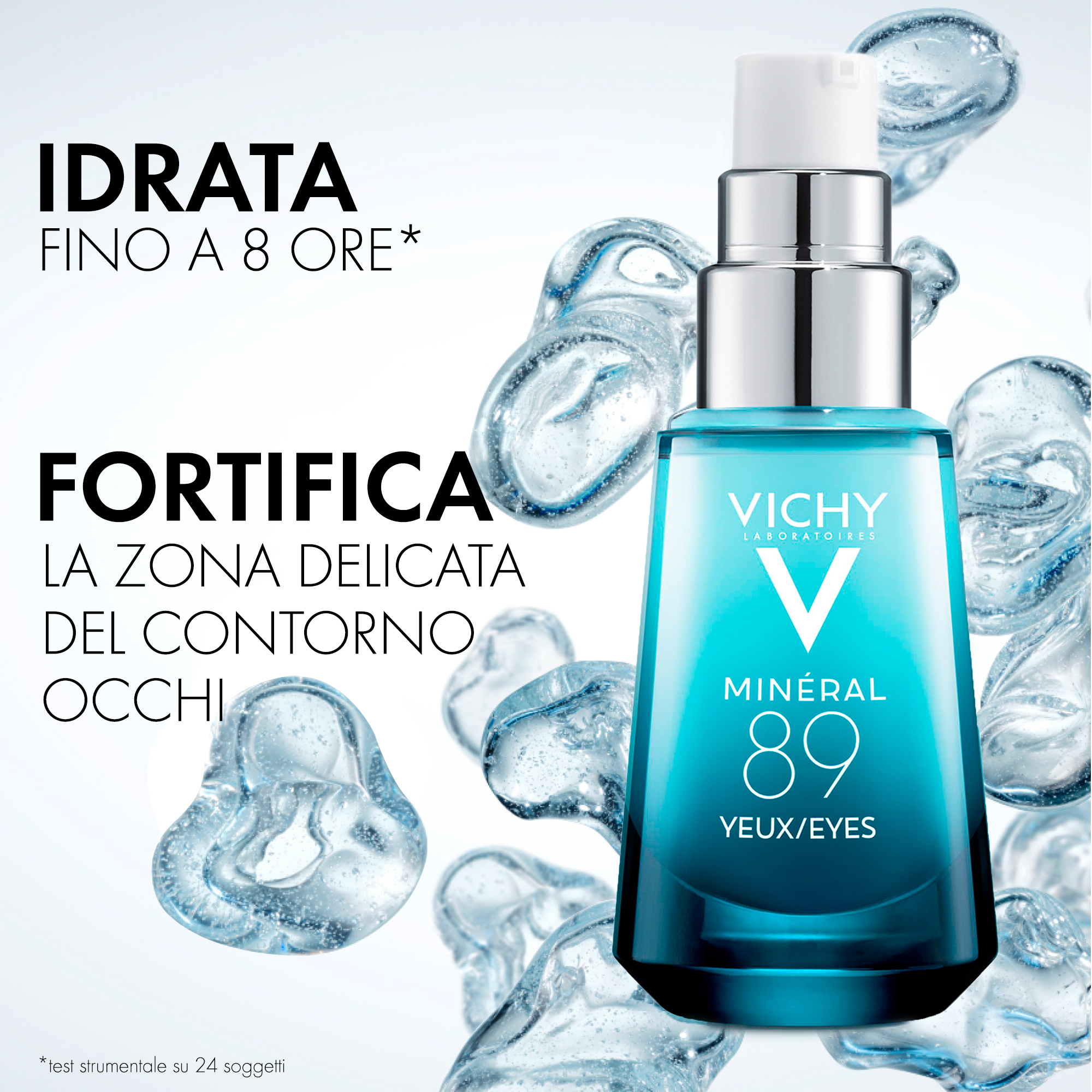 Vichy Minéral 89 Gel Occhi Fortificante e Idratante con Caffeina e Acido Ialuronico 15ml