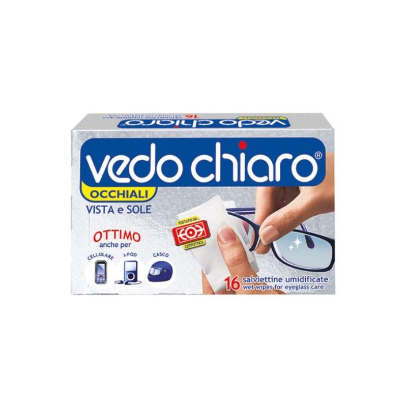 Vedo Chiaro - 16 Salviettine Per La Pulizia Degli Occhiali