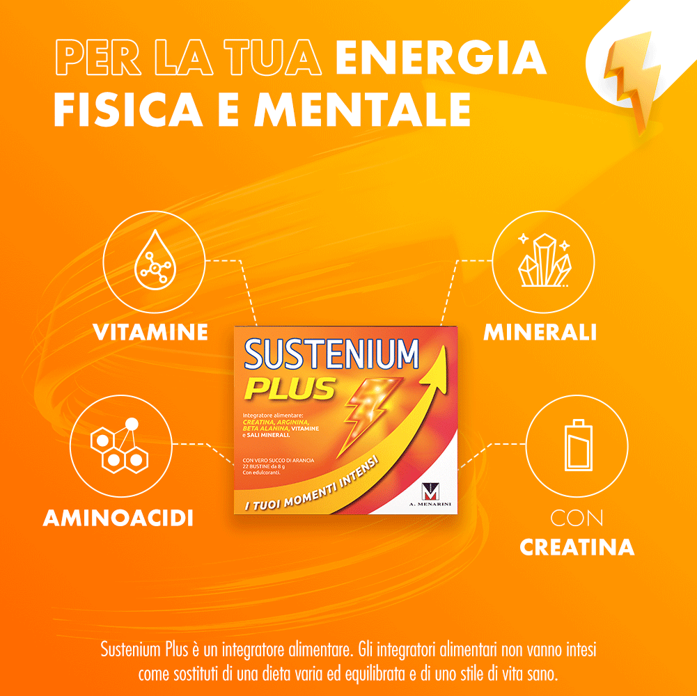 Sustenium Plus Integratore di Creatina Arginina 22 Bustine