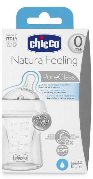 Chicco Biberon Natural Feeling Vetro 150 ml