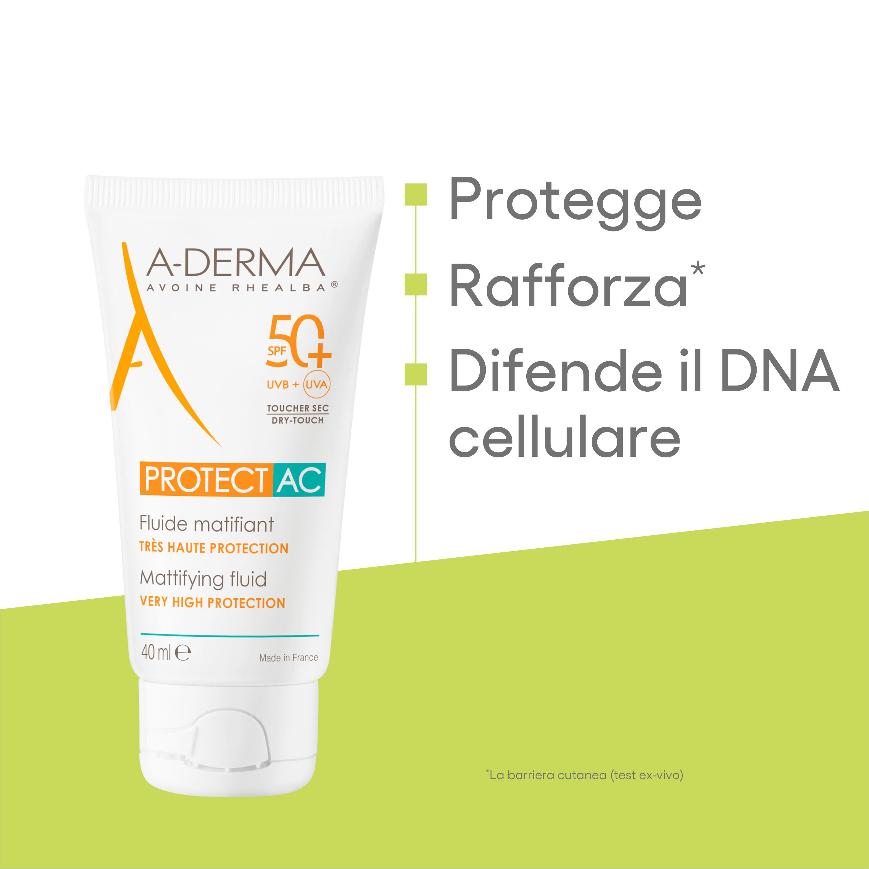 A-Derma Protect AC Fluido Solare Opacizzante SPF 50+ Tubo 40 ml