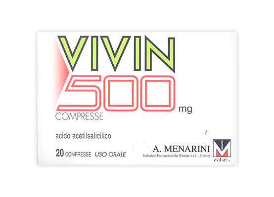 Vivin 500 mg Acido acetilsalicilico Antidolorifico 20 Compresse
