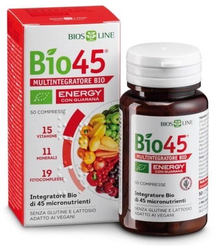 Bio45 Energy con Guaranà Integratore Energetico 50 Compresse