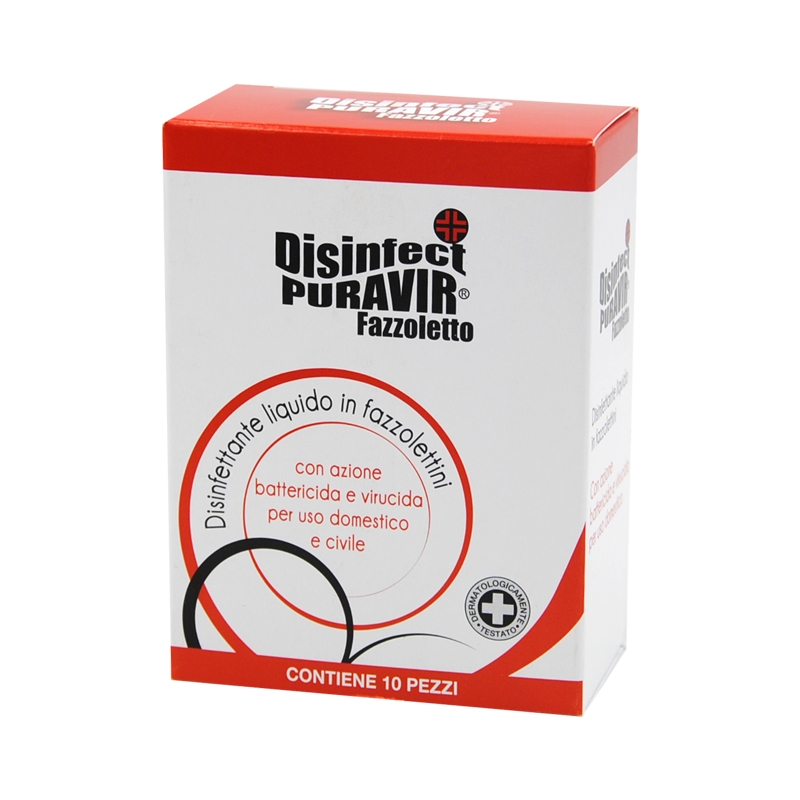 FAZZOLETTI DISINFETTANTI DISINFECT PURAVIR NORICA 10 BUSTINE DA 3ML