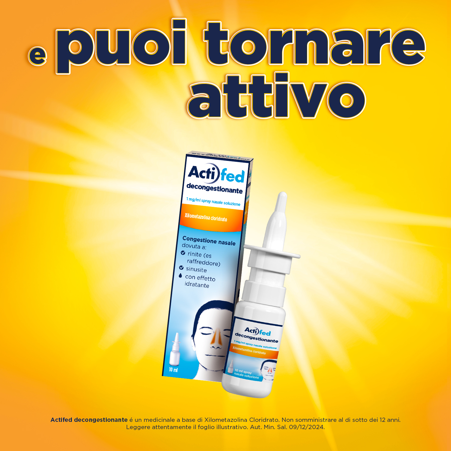 Actifed Decongestionante Spray Nasale Rinite e Sinusite